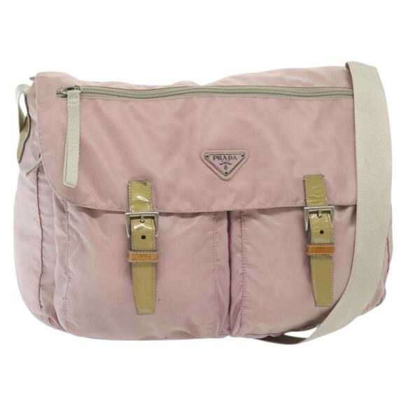 PRADA Shoulder Bag Nylon Pink Silver - Picture 1 of 13